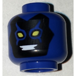Minifigure, Head Alien Mask Black with Yellow Eyes and White Teeth Pattern (Blue Beetle)