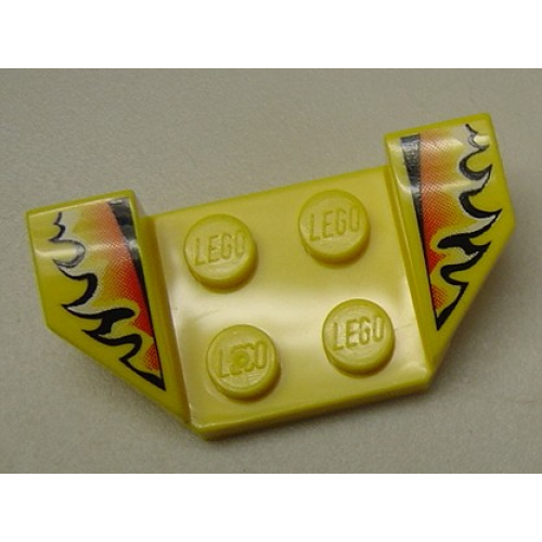 Деталь LEGO 41854pb09 Vehicle, Mudguard 2 x 4 with Flared Wings with Black, Orange, and White Flames Pattern