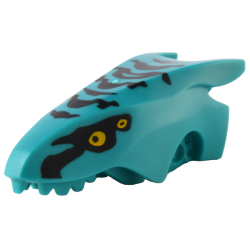 Dragon Head (Avatar Ikran) Jaw Upper with Black Stripes and Bright Light Orange Eyes Pattern Dragon Head (Avatar Ikran) Jaw Upper with Black Stripes and Bright Light Orange Eyes Pattern