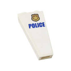 Slope, Inverted 75 2 x 1 x 3 with Blue 'POLICE' and Gold Police Badge Pattern Model Right Side (Sticker) - Set 60141