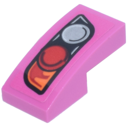 Slope, Curved 2 x 1 x 2/3 with Silver and Red Taillights and Orange Blinker Pattern Model Right Side (Sticker) - Set 77241 Slope, Curved 2 x 1 x 2/3 with Silver and Red Taillights and Orange Blinker Pattern Model Right Side (Sticker) - Set 77241