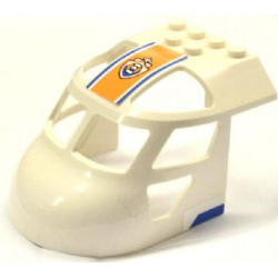 Aircraft Fuselage Forward Top Curved 6 x 8 x 4 with Coast Guard Logo on Orange Background and Blue Lines Pattern on Both Sides (Stickers) - Set 60013 Aircraft Fuselage Forward Top Curved 6 x 8 x 4 with Coast Guard Logo on Orange Background and Blue Lines Pattern on Both Sides (Stickers) - Set 60013