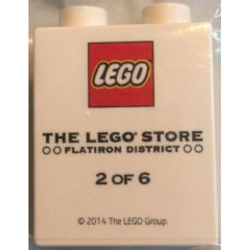 Деталь LEGO 4066pb456 Duplo, Brick 1 x 2 x 2 with The LEGO Store Flatiron District 1840 2 of 6 Pattern
