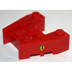 Wedge 3 1/2 x 4 with Stud Notches with Ferrari Logo Narrow Pattern on Both Sides (Stickers) - Sets 8362 / 8375 / 8654 / 8672 / 8673