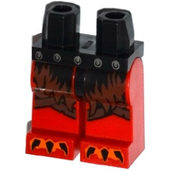 Hips and Red Legs with Silver Belt Holes, Fur Shorts, Knee Straps and Orange and Black Claws Pattern Hips and Red Legs with Silver Belt Holes, Fur Shorts, Knee Straps and Orange and Black Claws Pattern