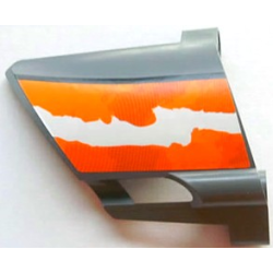 Technic, Panel Fairing #23 Large Short, Small Hole, Side B with Orange and White Splatter Pattern 2 (Sticker) - Set 8297
