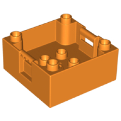 Duplo Container Box 4 x 4 with Studs on Corners - Orange Duplo Container Box 4 x 4 with Studs on Corners - Orange