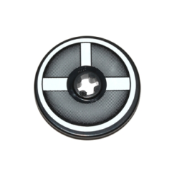 Technic, Disk 3 x 3 with 3 White Radiating Bars (Air Intake to Engine) Pattern (Sticker) - Set 75004