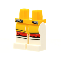 Hips and White Legs with Light Bluish Gray Coattails, Red Knee Wrappings Pattern