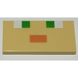 Tile 2 x 4 with White and Green Squares and Orange Rectangle (Minecraft Alex Face) Pattern Tile 2 x 4 with White and Green Squares and Orange Rectangle (Minecraft Alex Face) Pattern