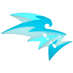Plastic Part for Set 71836 - Dragon Leg Trim with Light Aqua, Medium Azure and Dark Azure Sections, LEGO Copyright on Right Pattern