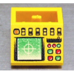 Slope, Inverted 45 2 x 2 with Flat Bottom Pin with Screen with Target, Control Panel with Black, Green, and Red Switches and Buttons Pattern