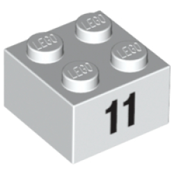 Brick 2 x 2 with Black Number 11 Pattern