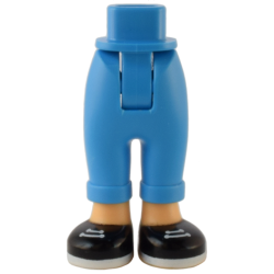 Mini Doll Hips and Trousers with Back Pockets and Cuffs with Molded Medium Tan Ankles and Feet and Printed Black Shoes with White Laces and Soles Pattern - Thick Hinge