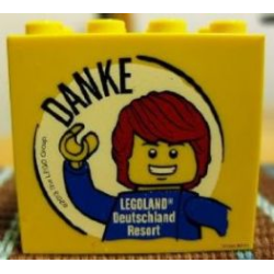 Brick 2 x 4 x 3 with Legoland Deutschland Resort DANKE Pattern