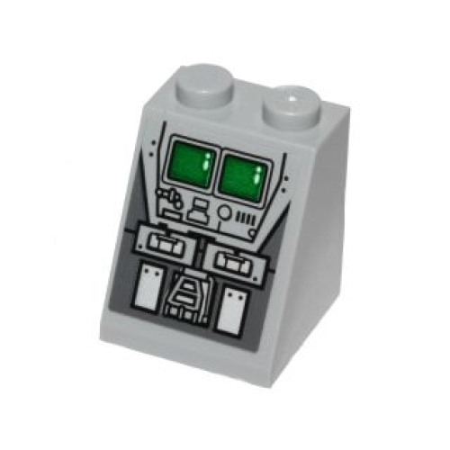 Деталь LEGO 3678bpb093 Slope 65 2 x 2 x 2 with Bottom Tube with SW AT-ST Monitors and Control Console Pattern (Sticker) - Set 75153