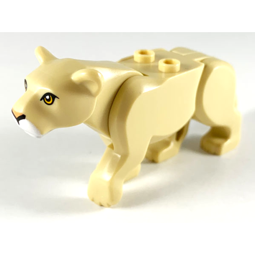Деталь LEGO bb0787c01pb05 Cat, Large (Lioness) with Bright Light Orange Eyes, Bright Pink Nose and White Muzzle Pattern