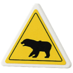 Road Sign 2 x 2 Triangle with Clip with Black Bear Pattern (Sticker) - Set 4436 Road Sign 2 x 2 Triangle with Clip with Black Bear Pattern (Sticker) - Set 4436