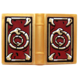 Minifigure, Utensil Book 2 x 3 with Fangs and Snake Eating its Tail (Ouroboros) on Dark Red Background Pattern (Stickers) - Set 70732