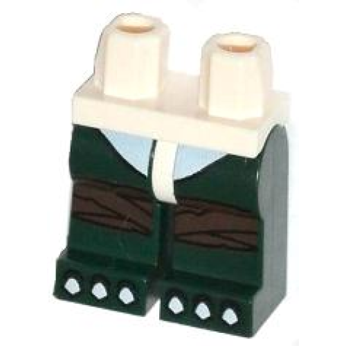 Деталь LEGO 970c80pb02 Hips and Dark Green Legs with Brown Knee Wrappings and White Claws Pattern