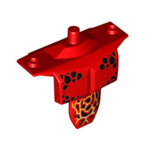 Деталь LEGO 24301pb02 Large Figure Torso Armor Shoulder Studs with Black Spots and Orange Veins Pattern