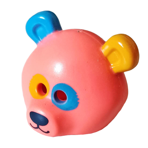 Деталь LEGO 15506pb02 Minifigure, Headgear Mask Bear Rounded with Dark Azure and Bright Light Orange Ears and Eye Patches, Black Nose and Mouth Pattern