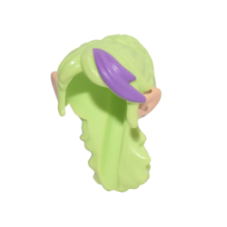 Mini Doll, Hair Long Tapered in Back with Braids and Medium Lavender Highlight in Bangs and Light Nougat Elves Ears Pattern