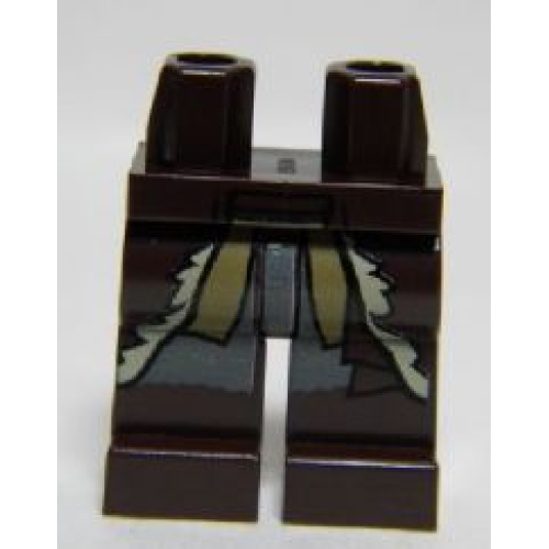 Деталь LEGO 970c00pb0277 Hips and Legs with Tan Fur Trimmed Coat, Shirttails, and Dark Brown Boots Pattern