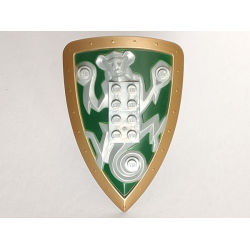 Large Figure Shield, 2 x 4 Brick Relief, Monkey with Green and Gold Pattern