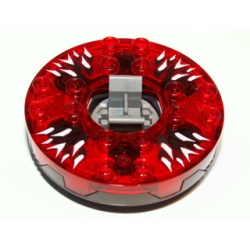 Turntable 6 x 6 x 1 1/3 Round Base Serrated with Trans-Red Top with Black and White Pattern (Ninjago Spinner) Turntable 6 x 6 x 1 1/3 Round Base Serrated with Trans-Red Top with Black and White Pattern (Ninjago Spinner)