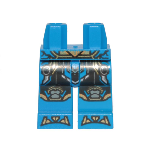 Деталь LEGO 970c00pb1359 Hips and Legs with Black and Gold Armor and Knee Pads Pattern