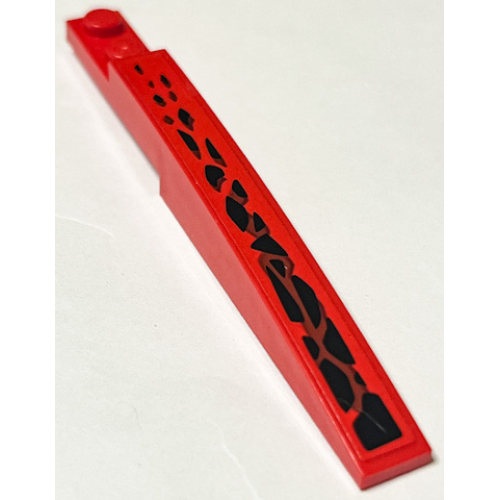 Деталь LEGO 85970pb037L Slope, Curved 10 x 1 with Black Dragon Scales Pattern Model Left Side (Sticker) - Set 71753