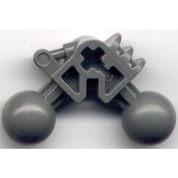 Bionicle Ball Joint 3 x 3 x 2 90 degrees with 2 Ball Joint and Axle Hole - Dark Bluish Gray