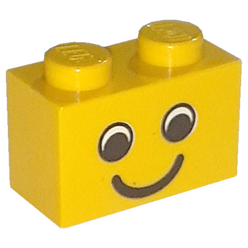 Деталь LEGO 3004px6 Brick 1 x 2 with Eyes and Smile Pattern