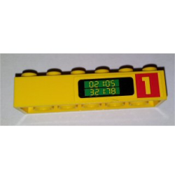 Brick 2 x 6 with Number 1 and '021:05 321:78' Pattern on Both Sides (Stickers) - Set 1256