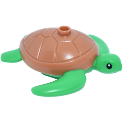 Sea Turtle with Molded Medium Nougat Shell and Printed Black Eyes with White Pupils Pattern