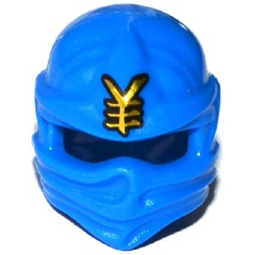 Деталь LEGO 98133pb12 Minifigure, Headgear Ninjago Wrap Type 1 with Gold Ninjago Logogram 'Lightning' Pattern