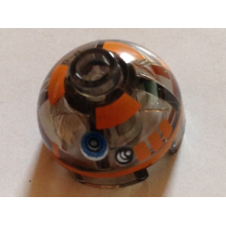 Brick, Round 2 x 2 Dome Top with Orange Pattern (R3-A2)