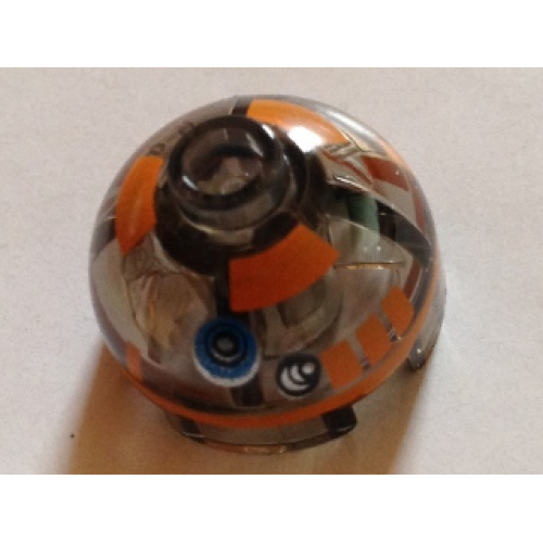 Деталь LEGO 553pb024 Brick, Round 2 x 2 Dome Top with Orange Pattern (R3-A2)