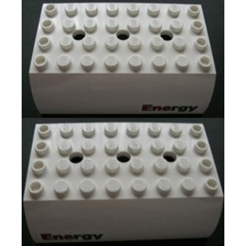 Деталь LEGO 45411pb09 Slope, Curved 6 x 8 x 2 Double with 'Energy' Pattern Both Sides (Stickers) - Set 3180