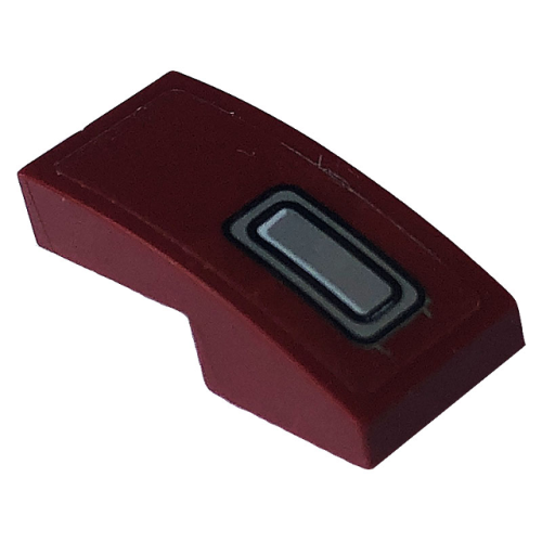 Деталь LEGO 11477pb138R Slope, Curved 2 x 1 x 2/3 with Black and Silver Air Vent Pattern Model Right Side (Sticker) - Set 76903