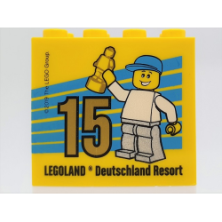 Brick 2 x 4 x 3 with Besuchsmeister 15 Gold 2019 Legoland Deutschland Resort Pattern