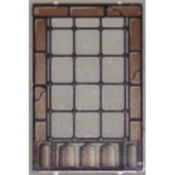 Glass for Window 1 x 4 x 5 with Brown Brick Border Pattern Glass for Window 1 x 4 x 5 with Brown Brick Border Pattern