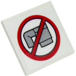 Road Sign 2 x 2 Square with Open O Clip with No Cups Pattern (Sticker) - Set 10261