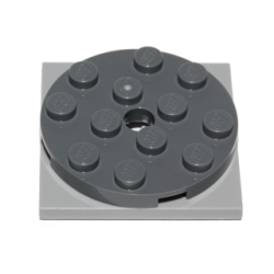 Turntable 4 x 4 x 2/3 with Light Bluish Gray Square Base, Free-Spinning (60474 / 61485) - Dark Bluish Gray Turntable 4 x 4 x 2/3 with Light Bluish Gray Square Base, Free-Spinning (60474 / 61485) - Dark Bluish Gray