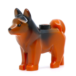 Dog, Husky with Marbled Black Ears and Back and Printed Black Eyes and Nose, Dark Orange Face and Ears Pattern (Red / Copper) Dog, Husky with Marbled Black Ears and Back and Printed Black Eyes and Nose, Dark Orange Face and Ears Pattern (Red / Copper)
