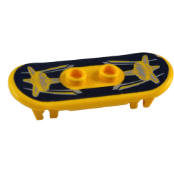 Minifigure, Utensil Skateboard Deck with Silver Shark on Black Background Pattern (Sticker) - Set 6738