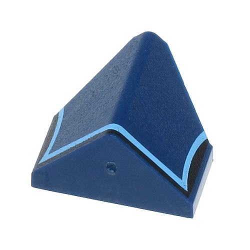 Деталь LEGO 3049cpb02 Slope 45 2 x 1 Double / Inverted with Bottom Stud Holder with Black and Medium Blue Lines Pattern