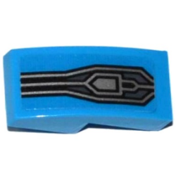 Slope, Curved 2 x 1 x 2/3 with Silver Lines and Pentagon on Dark Azure Background Pattern (Sticker) - Set 70321 Slope, Curved 2 x 1 x 2/3 with Silver Lines and Pentagon on Dark Azure Background Pattern (Sticker) - Set 70321