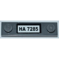 Plate, Modified 1 x 4 with 2 Studs without Groove with 'HA 7285' Pattern (Sticker) - Set 7285 Plate, Modified 1 x 4 with 2 Studs without Groove with 'HA 7285' Pattern (Sticker) - Set 7285